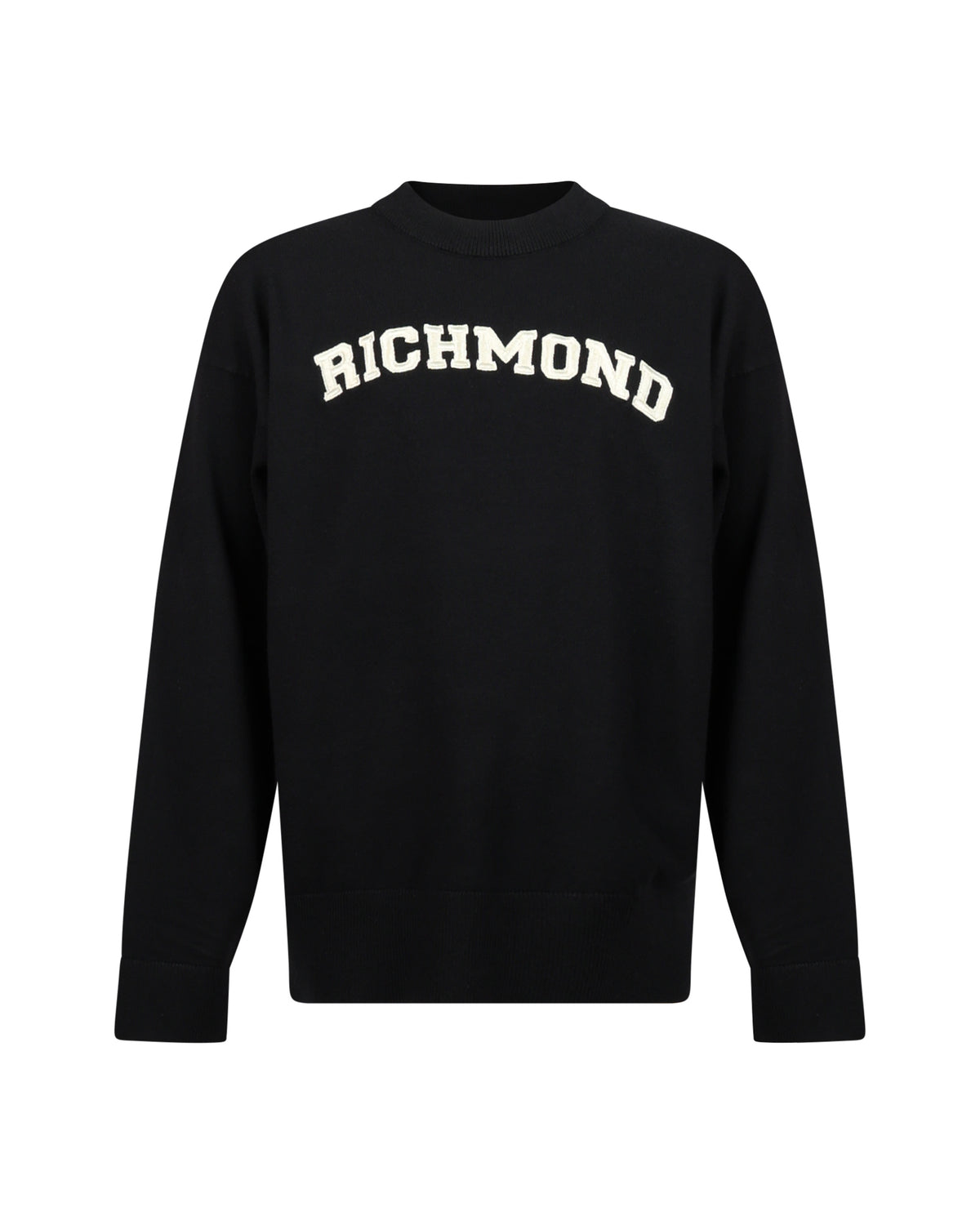 Richmond Junior Maglione girocollo con logo lettering a contrasto - Black
