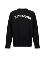 Richmond Junior Maglione girocollo con logo lettering a contrasto - Black