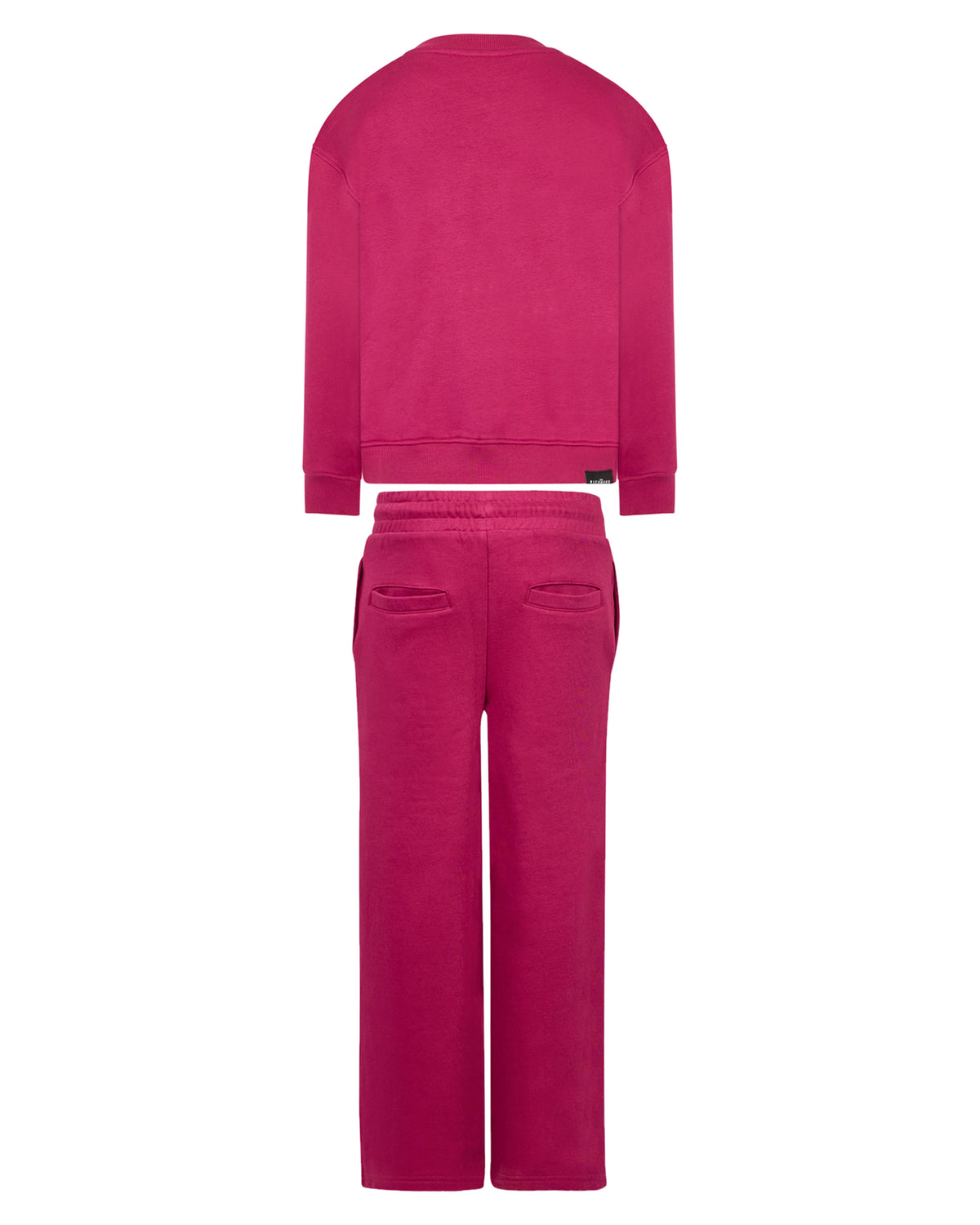 Richmond Junior Completo felpa girocollo e pantaloni con stella logata - Red Plum