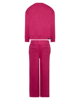 Richmond Junior Completo felpa girocollo e pantaloni con stella logata - Red Plum
