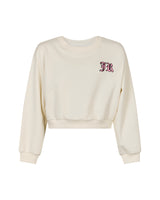 Richmond Junior Felpa corta con monogramma JR e logo gotico - Off-White