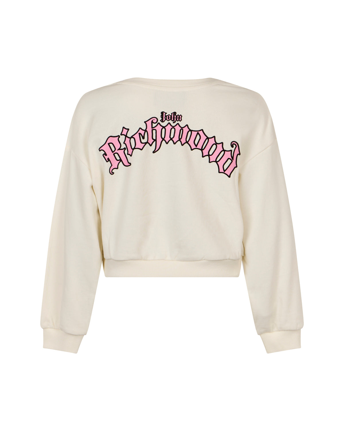 Richmond Junior Felpa corta con monogramma JR e logo gotico - Off-White