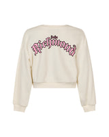 Richmond Junior Felpa corta con monogramma JR e logo gotico - Off-White