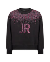 Richmond Junior Felpa girocollo con logo JR in strass - Black