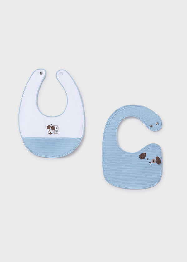 Set 2 bavaglini animaletti neonato - Cielo