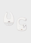 Set 2 bavaglini animaletti neonato - Ecru
