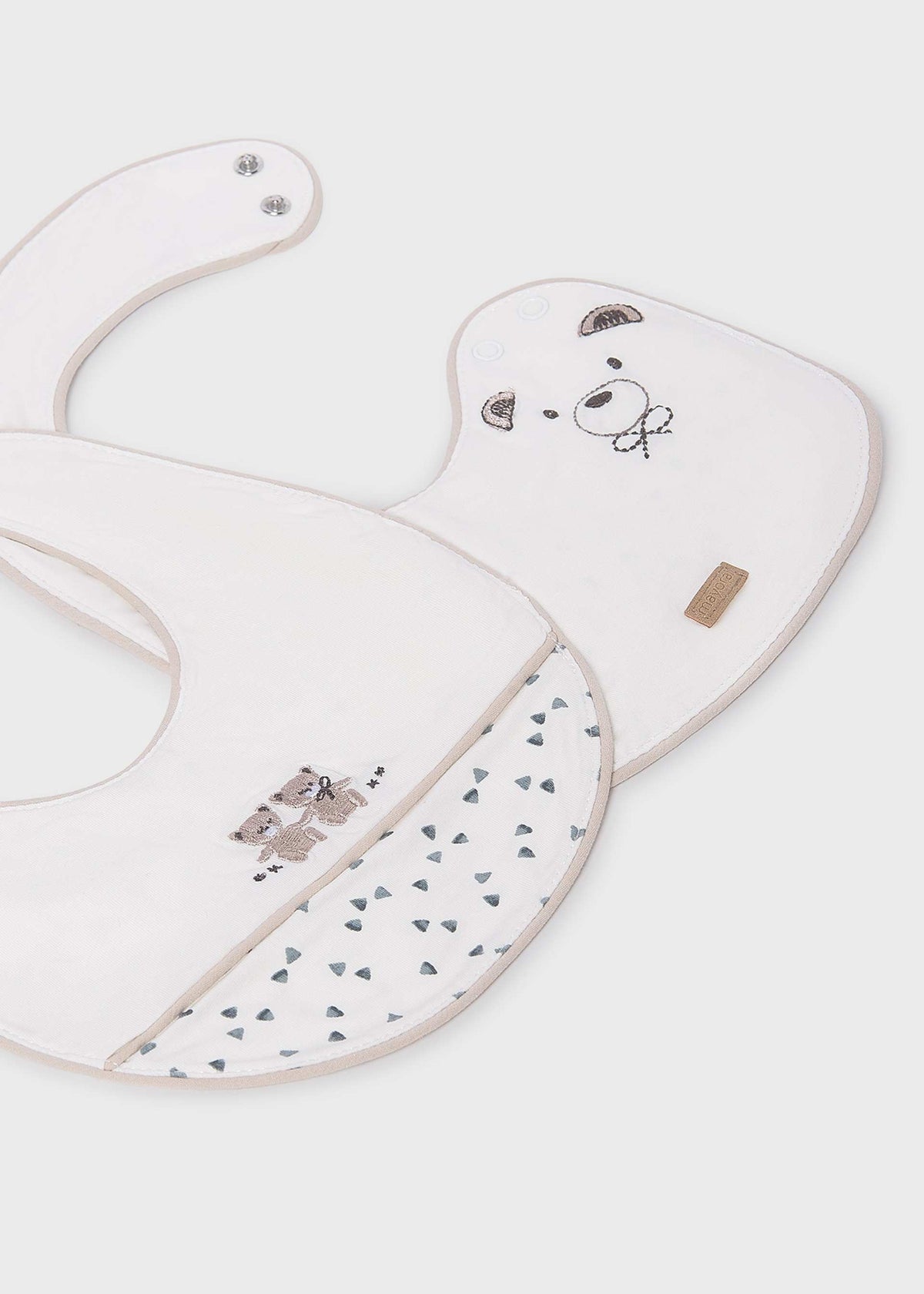 Set 2 bavaglini animaletti neonato - Ecru