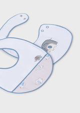 Set 2 bavaglini animaletti neonato - Tortora