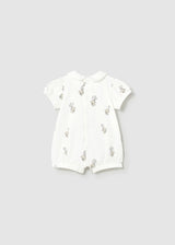 Set 2 pigiami corti ricamati neonata - Ecru