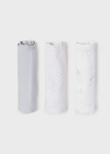 Set 3 garze neonato - Argento