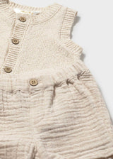 Set 3 pezzi con gilet neonato - Grano