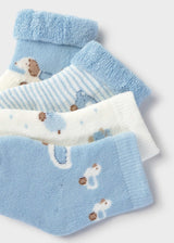 Set 4 calze corte neonato - Cielo