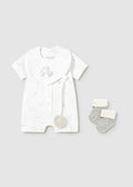 Set regalo pigiama corto neonato - Bianco