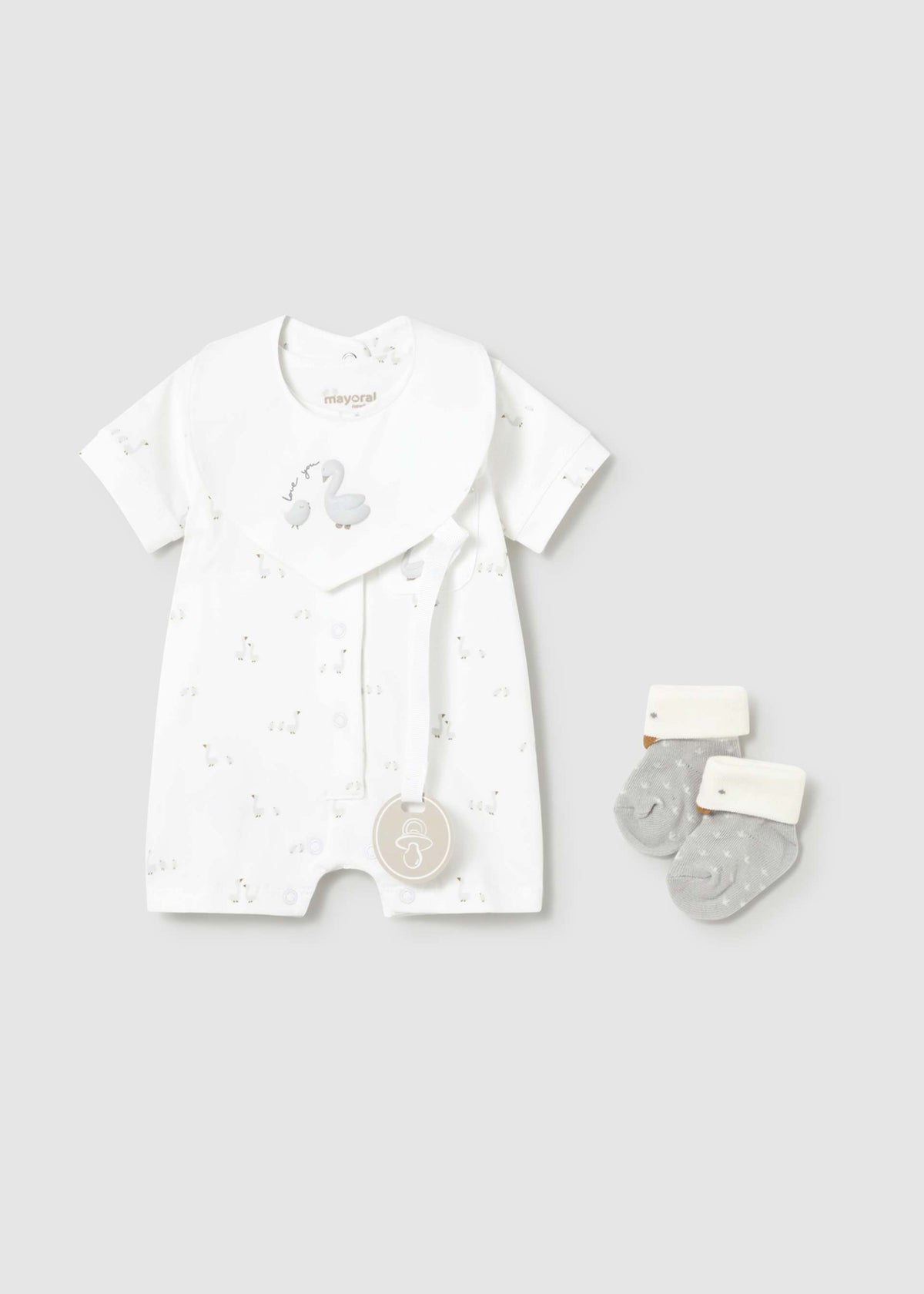 Set regalo pigiama corto neonato - Bianco