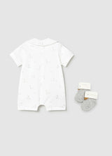 Set regalo pigiama corto neonato - Bianco