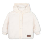 Timberland Kids Cardigan con cappuccio effetto montone - Avorio