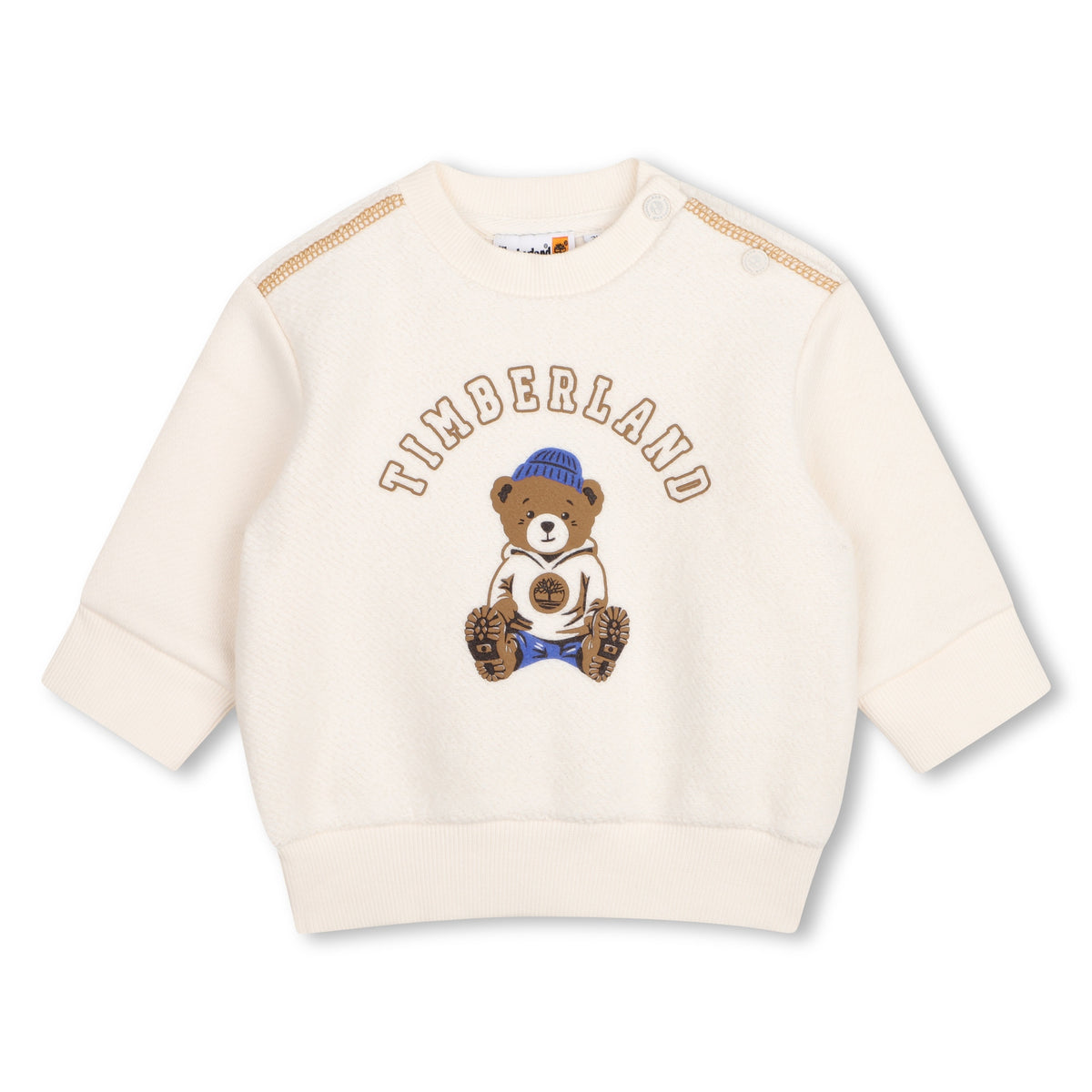 Timberland Kids Felpa in cotone biologico con illustrazione in rilievo - Avorio