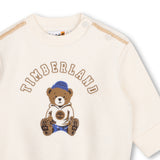 Timberland Kids Felpa in cotone biologico con illustrazione in rilievo - Avorio