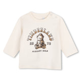 Timberland Kids Maglia a maniche lunghe in interlock di cotone biologico con illustrazione - Avorio