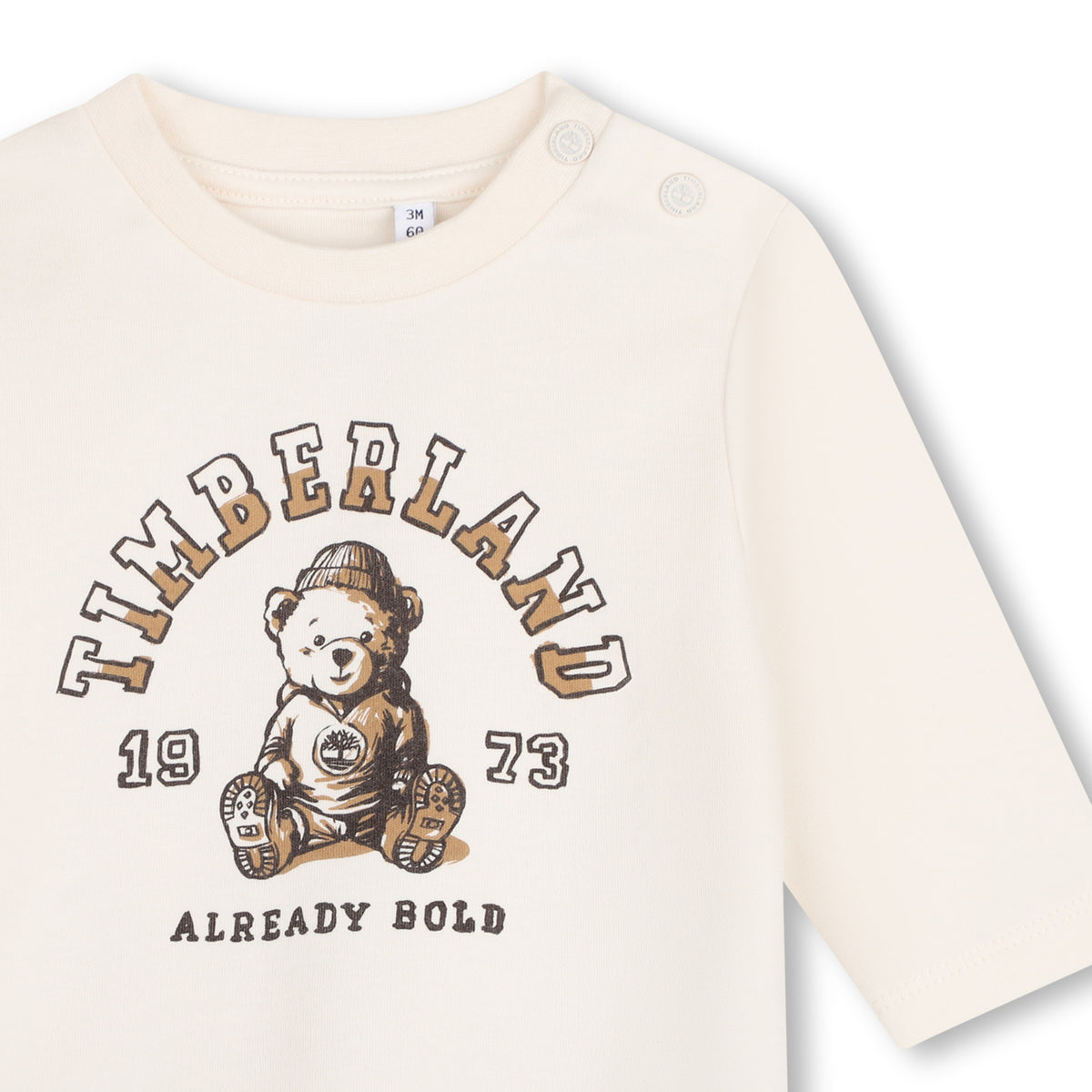 Timberland Kids Maglia a maniche lunghe in interlock di cotone biologico con illustrazione - Avorio