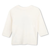 Timberland Kids Maglia a maniche lunghe in cotone biologico con logo - Avorio