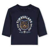 Timberland Kids Maglia a maniche lunghe in jersey di cotone biologico con illustrazione - Marine