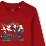Timberland Kids Maglia a maniche lunghe in jersey di cotone biologico con illustrazione - Rosso