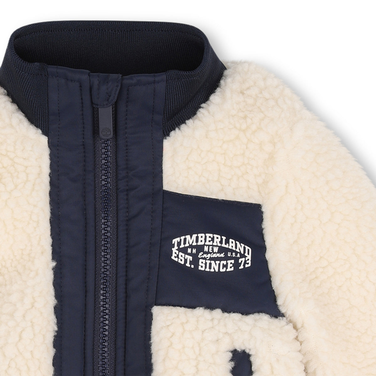 Timberland Kids Cardigan con zip effetto montone - Avorio