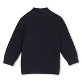 Timberland Kids Cardigan in maglia di cotone con zip - Marine