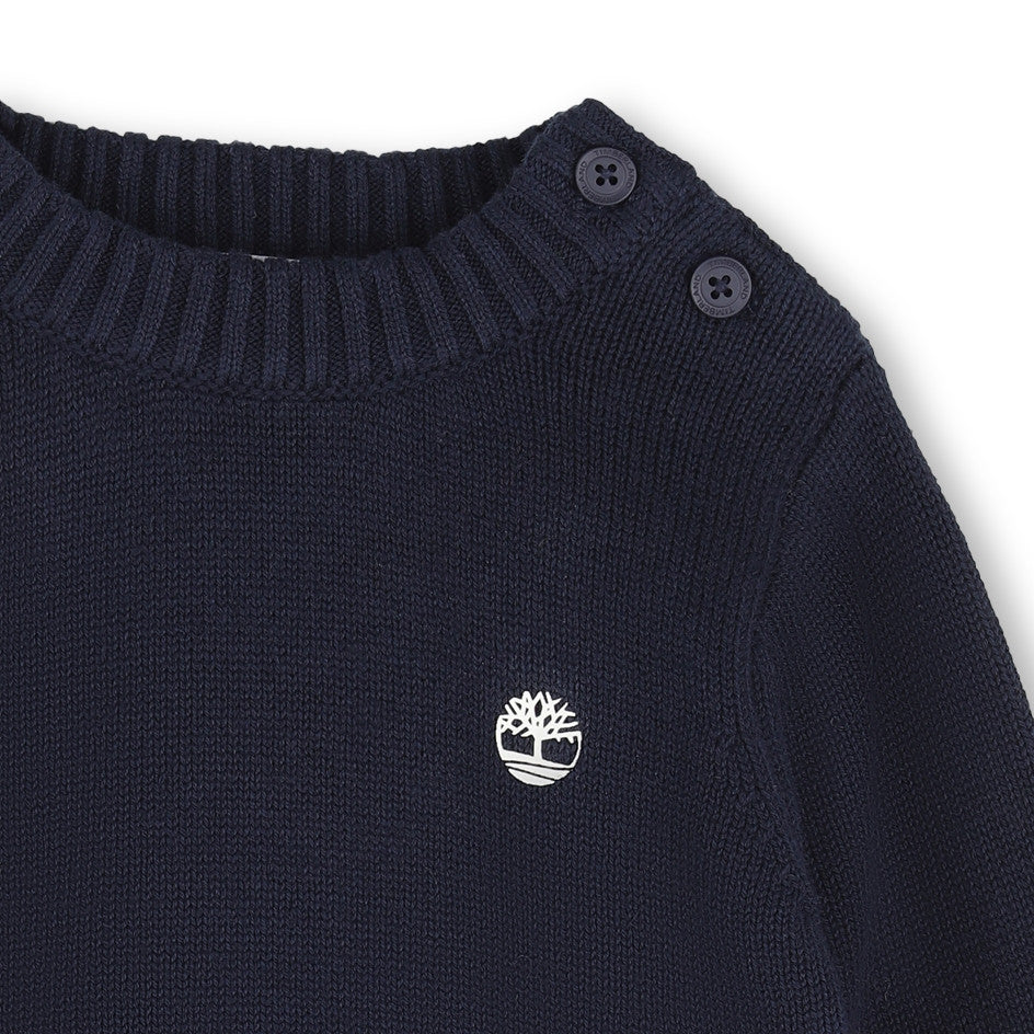 Timberland Kids Maglione in maglia con logo in rilievo - Marine