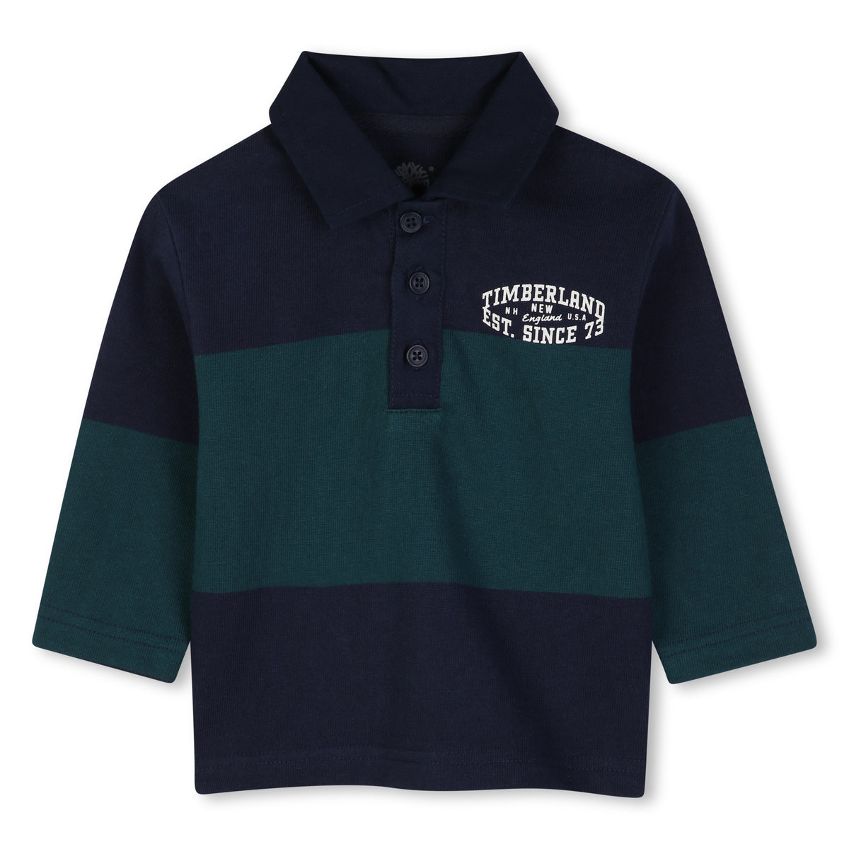 Timberland Kids Polo a righe in jersey di cotone - Marine