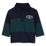 Timberland Kids Polo a righe in jersey di cotone - Marine