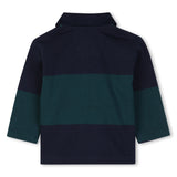 Timberland Kids Polo a righe in jersey di cotone - Marine