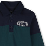 Timberland Kids Polo a righe in jersey di cotone - Marine