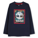 Timberland Kids Maglia a maniche lunghe relaxed fit con logo - Marine