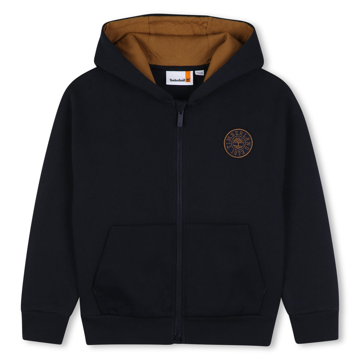 Timberland Kids Felpa con cappuccio e zip in piqué - Marine