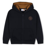 Timberland Kids Felpa con cappuccio e zip in piqué - Marine