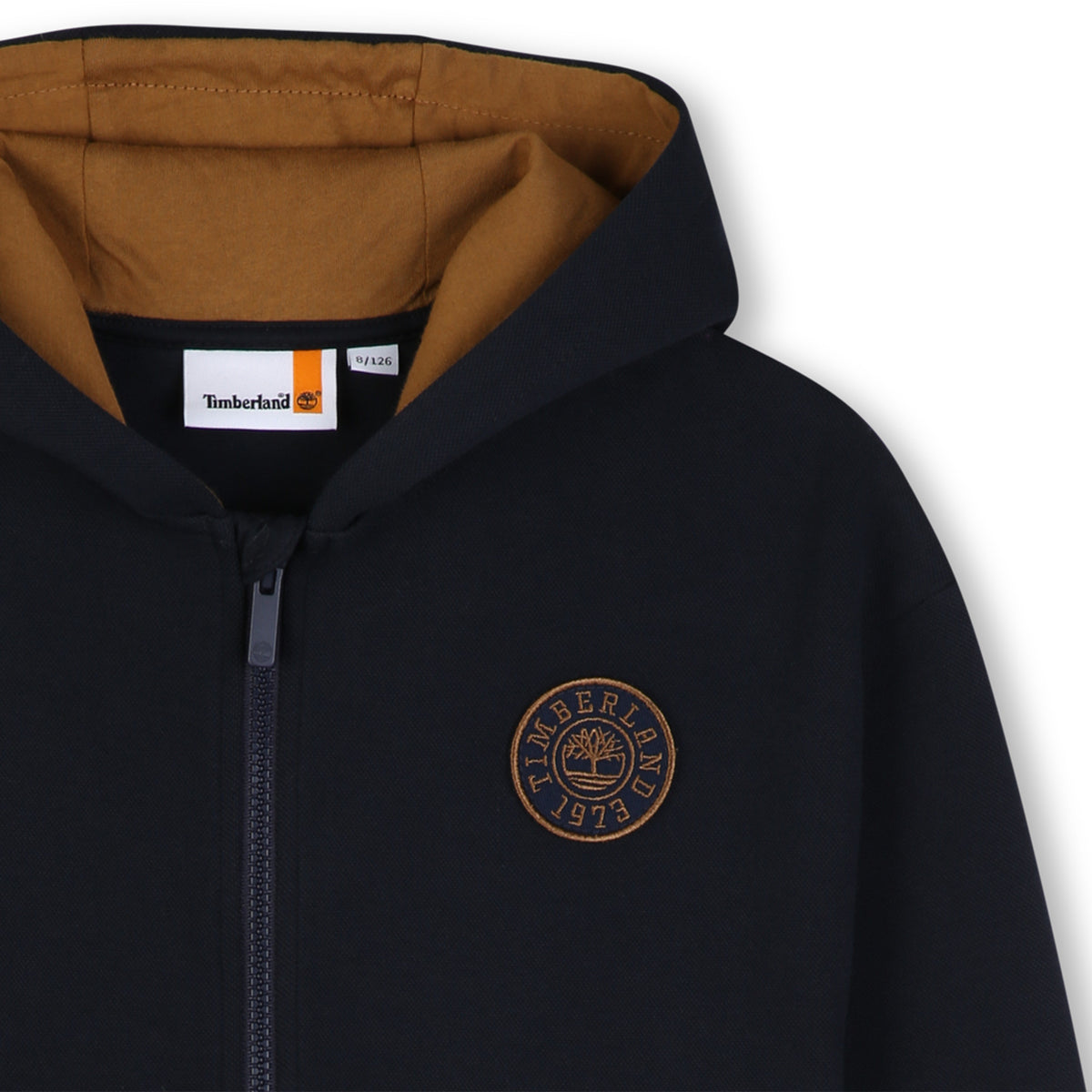 Timberland Kids Felpa con cappuccio e zip in piqué - Marine