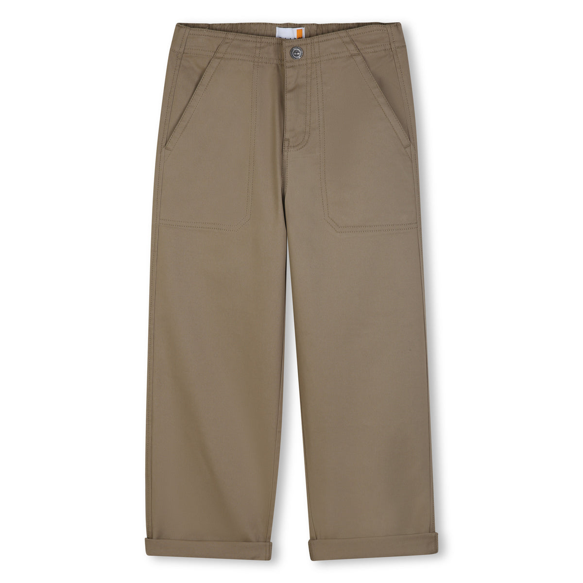 Timberland Kids Pantaloni in twill con vita elasticizzata - Kaki
