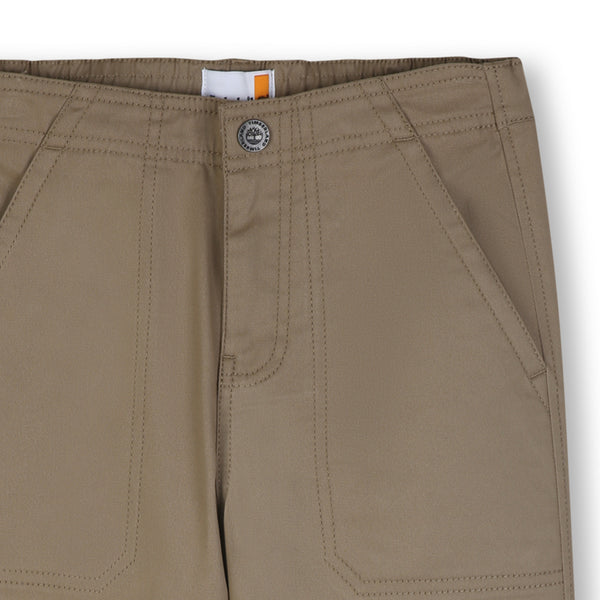 Timberland Kids Pantaloni in twill con vita elasticizzata - Kaki