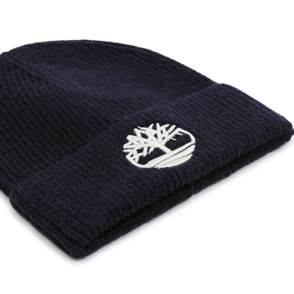 Timberland Kids Berretto in maglia con logo ricamato - Marine