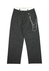 Pantalone gessato con strass ragazza - Grigio