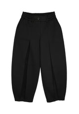 Pantalone in tessuto accoppiato ragazza - Nero