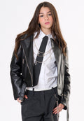 Camicia con cravatta ragazza - Latte