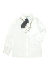 Camicia con cravatta ragazza - Latte