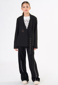 Pantalone accoppiato ragazza - Nero