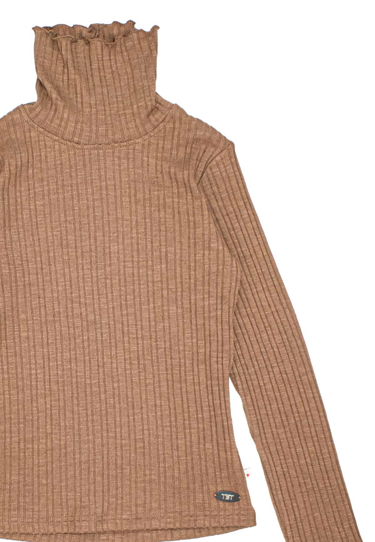 Maglia a coste ragazza - Moka