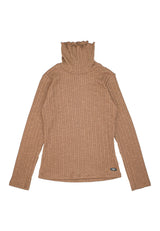 Maglia a coste ragazza - Moka