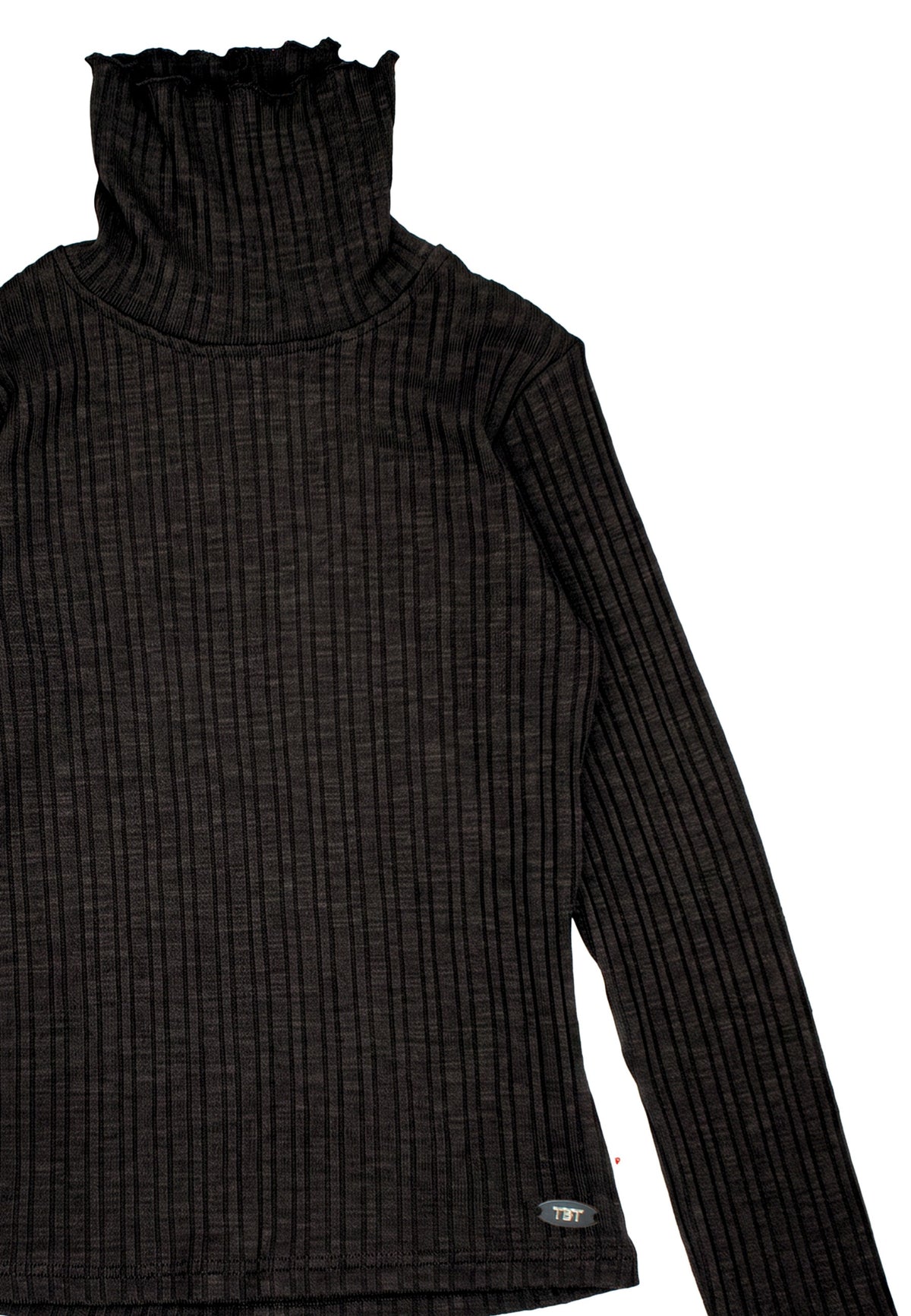 Maglia a coste ragazza - Nero