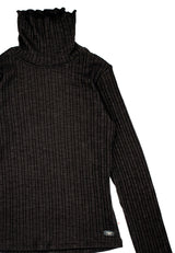 Maglia a coste ragazza - Nero